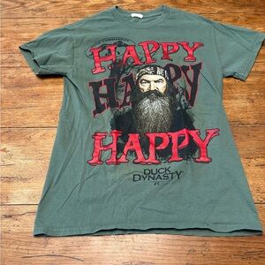 2012 Duck Dynasty Phil Robertson Green Happy, Happy, Happy Graphic T-Shirt